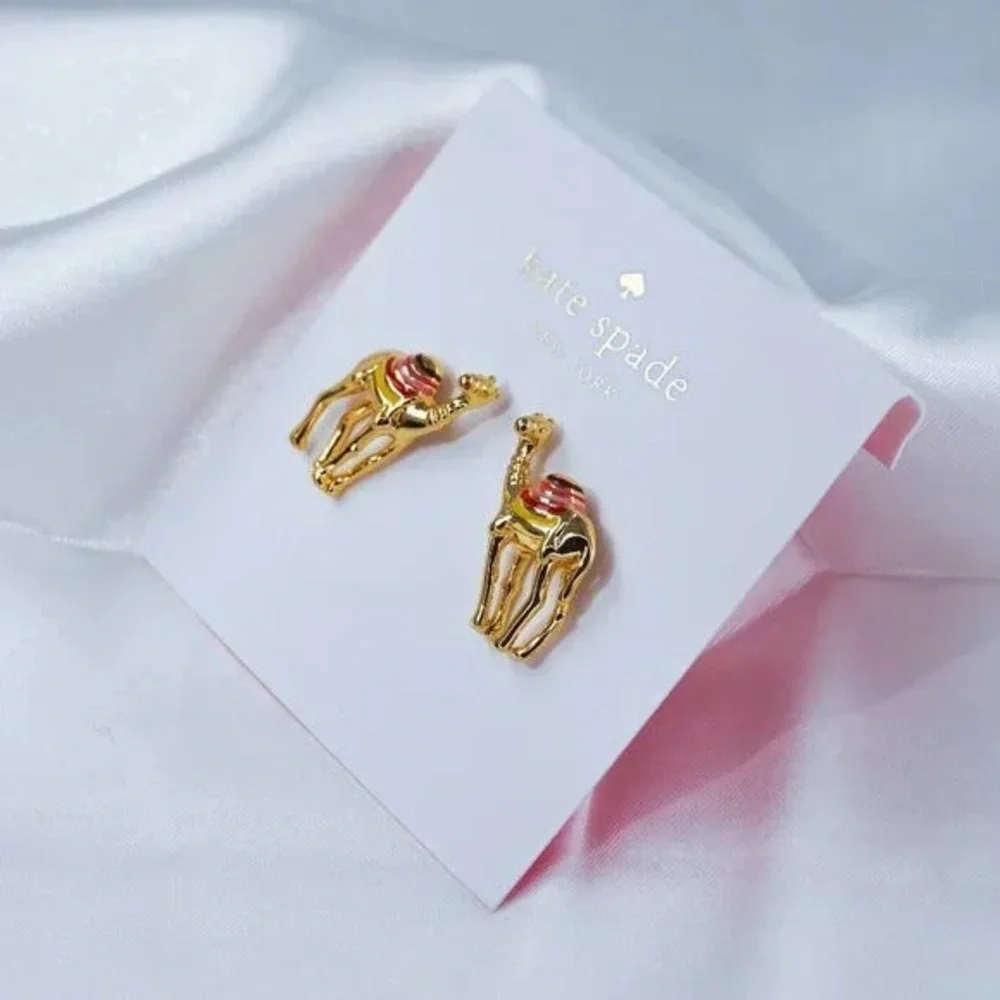 Kate Spade Spice Things Up Camel Stud Earrings with DUST BAG - Picture 3 of 4